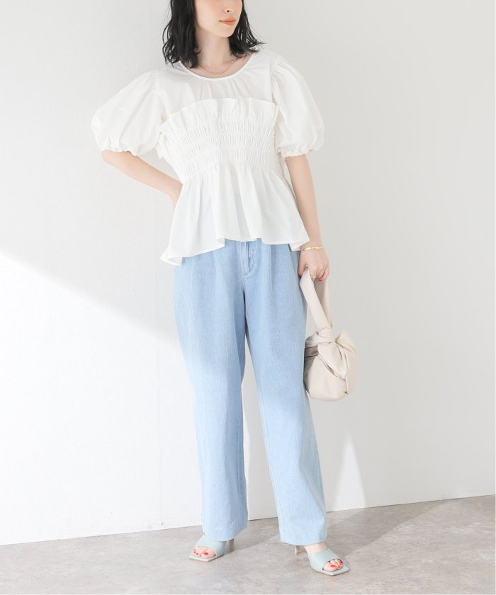 【papier/パピエ】 Loise ブラウス papier denim louise blouse /black