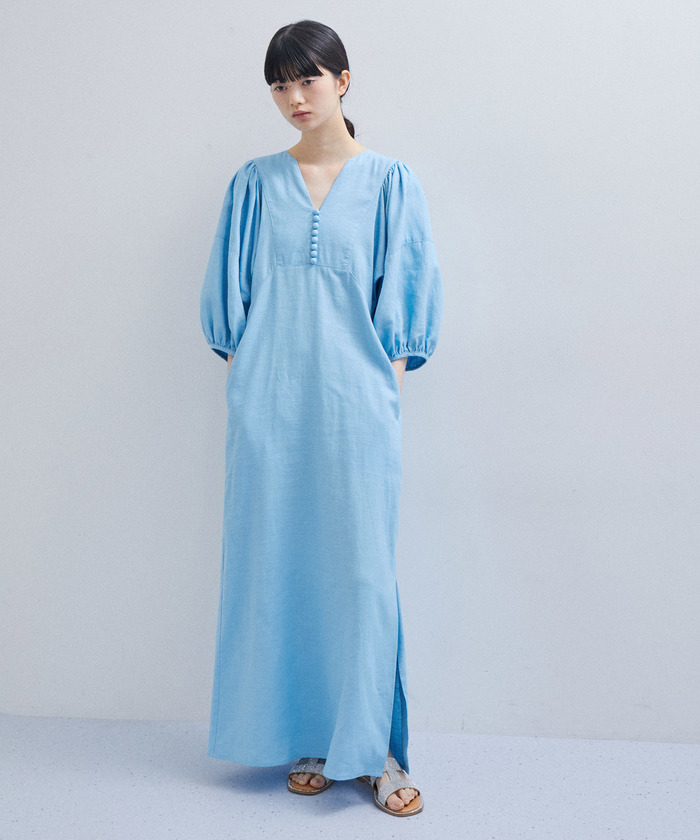 新品ADAME ET ROPE FEMNE リネンボリュームスリーブワンピース WEB限定・追加】リネンボリュームスリーブワンピース(506032914