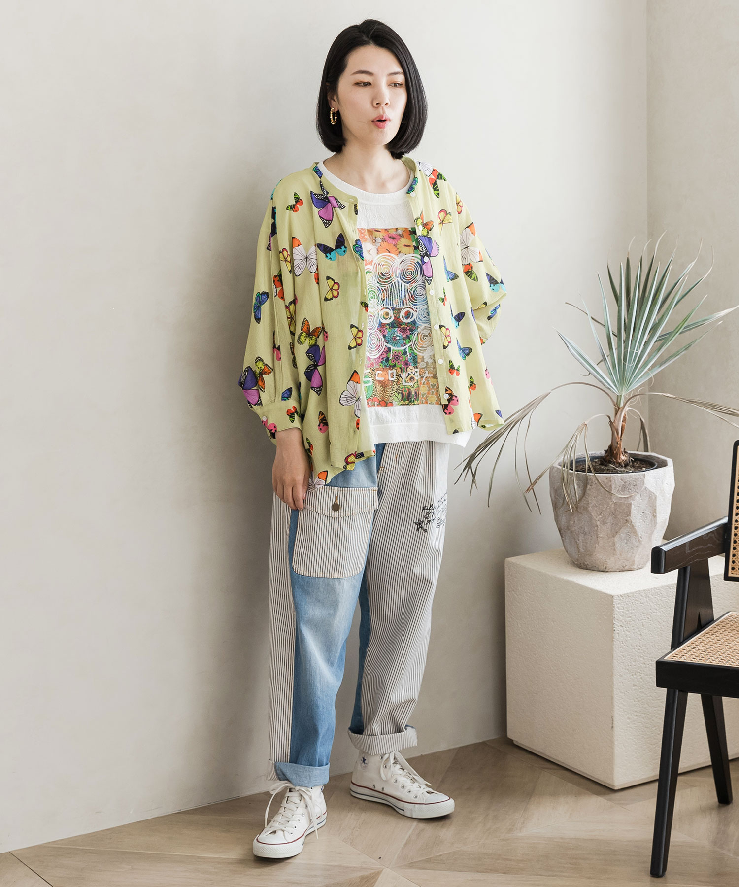 セール 30%OFF】蝶柄ボイルシャツ(505430465) | スカラー(ScoLar