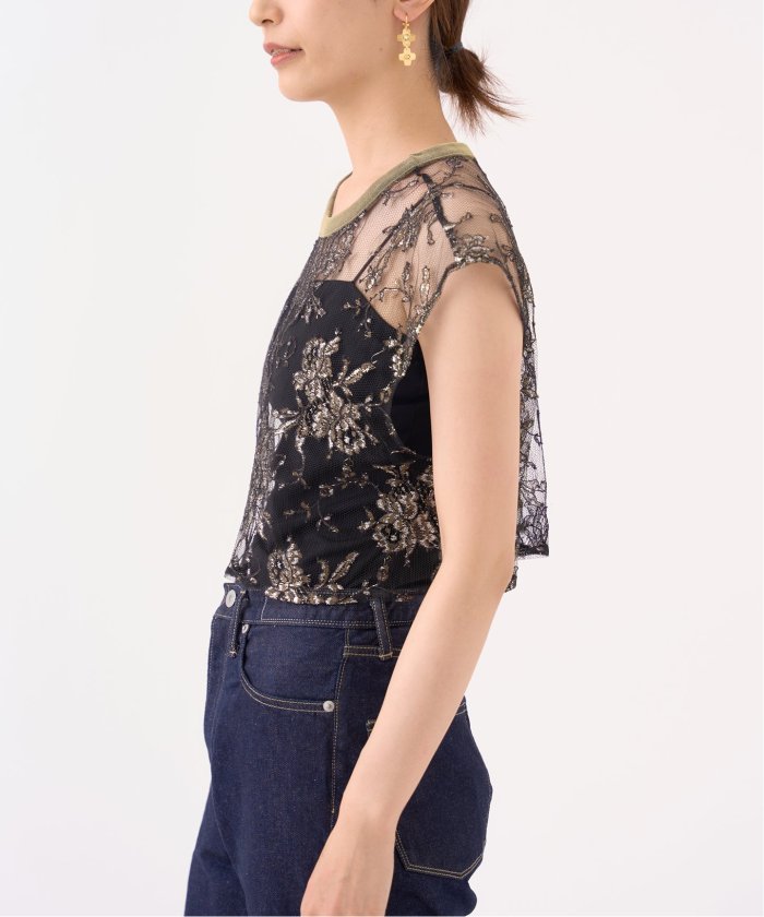 MARGE/マージ】LACE SHORT GILLET / レースショートジレ(505435737