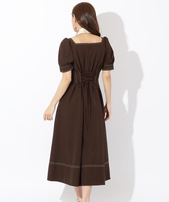 セール】配色ステッチ半袖ワンピース(505436360) | AND COUTURE