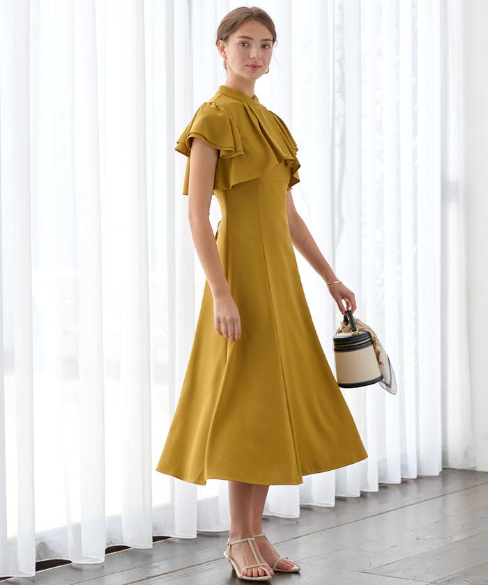 お洒落★DOLCE&GABBANA シルク混 ワンピース ドレス ケープ風 セール 50%OFF】フリルケープ風ワンピース(505436367) | AND