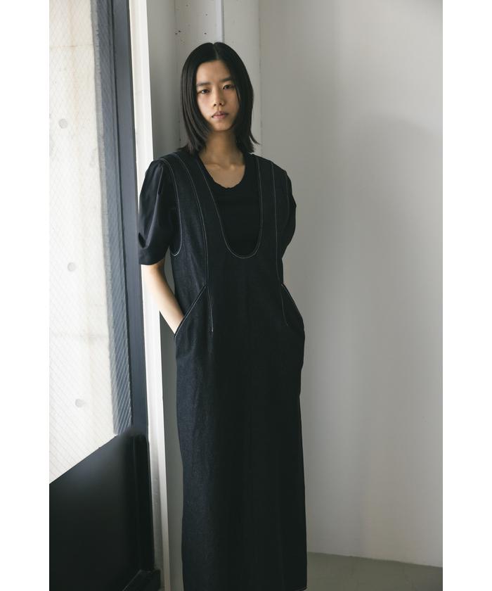 デニムワンピース Uネック ファスナー デニム S/M/L 楽天市場】【マラソン期間最大10%OFFクーポン＆P2倍】【送料無料