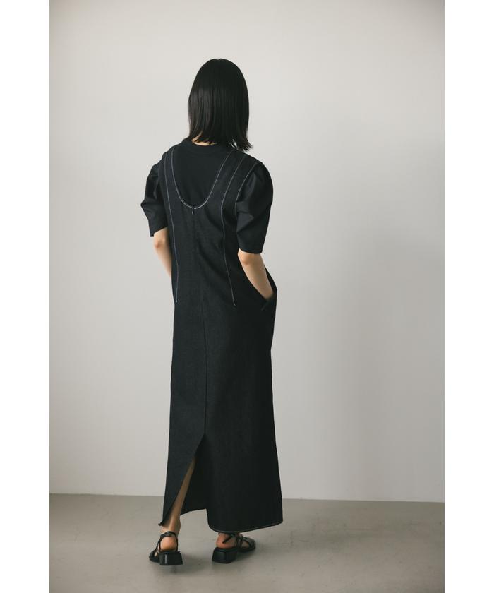 セール 50%OFF】ディープUネックデニムワンピース(505436377