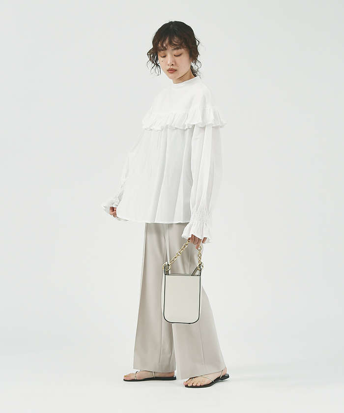 【normment】ピコフリルブラウス ブラウス シャツ normment/ノーメント CO silk lace