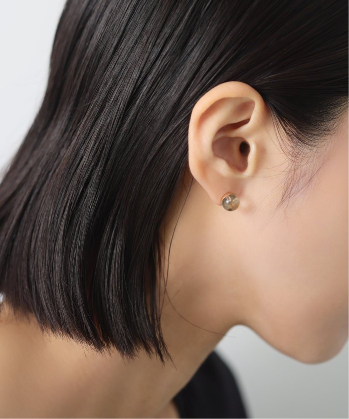 クォーツ8mmカップボールピアス K10（両耳）(505436626) | リラ(Lilas) - d fashion