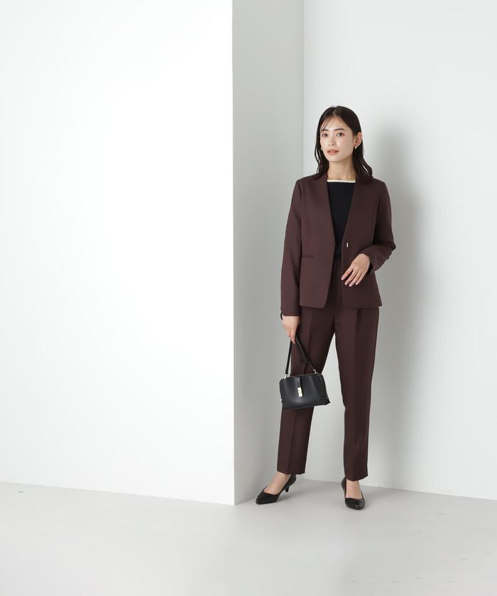 セール 30%OFF】<パウダーツイルセットアップ>ノーカラー セール 30%OFF】<パウダーツイルセットアップ>ノーカラー