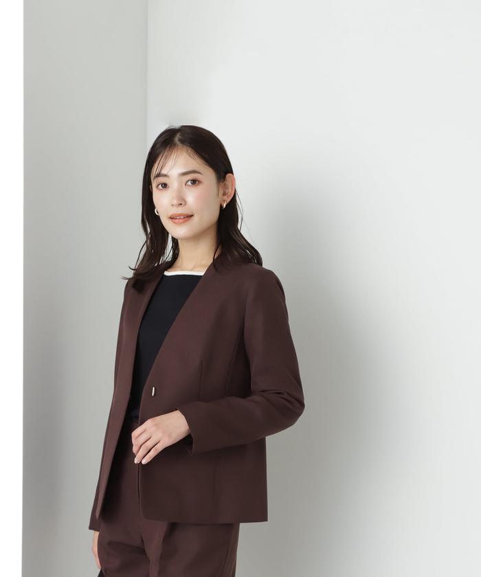 セール 30%OFF】<パウダーツイルセットアップ>ノーカラー セール 30%OFF】<パウダーツイルセットアップ>ノーカラー