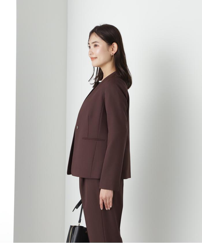 セール 30%OFF】＜パウダーツイルセットアップ＞ノーカラー