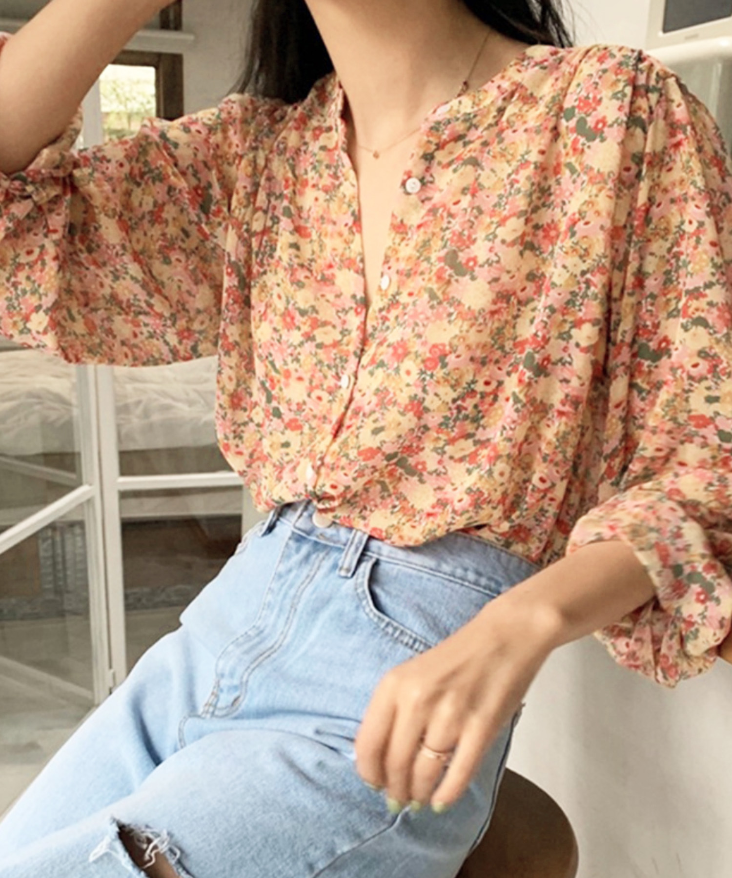 MIU MIU - 【新品】miumiu 花柄レース シルクプリーツシフォンブラウス アイボリー MIU MIU - （ほぼ新品）MIU MIU シルクブラウスの通販 by まろん