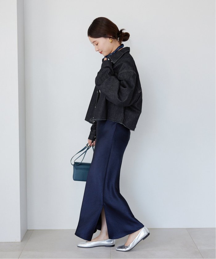 IENA イエナ KURO別注 KURODENIM クロデニム Lサイズ KURO/クロ】別注 クロップドデニムシャツ(505442758) | イエナ