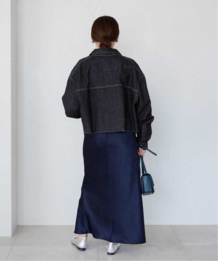 IENA イエナ KURO別注 KURODENIM クロデニム Lサイズ KURO/クロ】別注 クロップドデニムシャツ(505442758) | イエナ