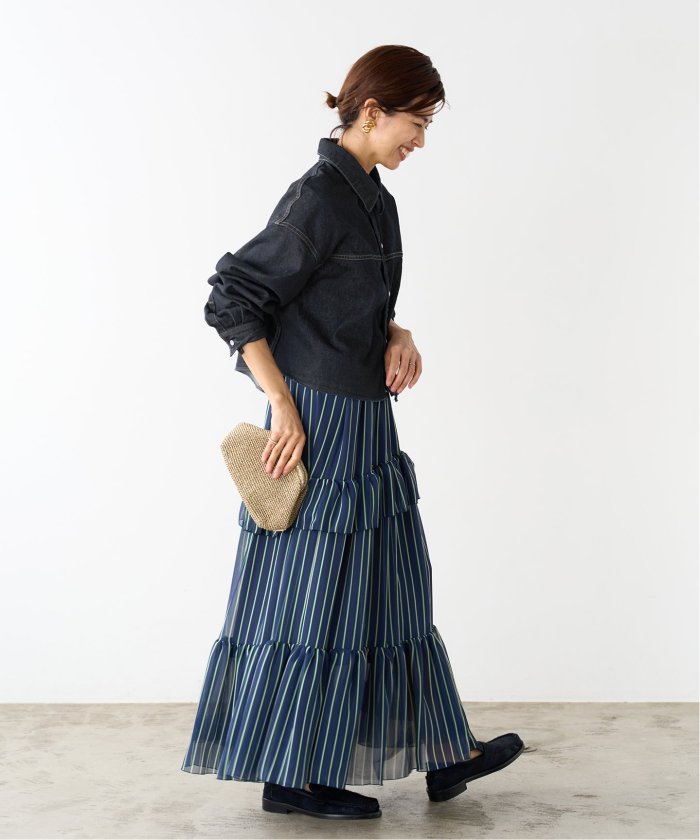 IENA イエナ KURO別注 KURODENIM クロデニム Lサイズ KURO/クロ】別注 クロップドデニムシャツ(505442758) | イエナ