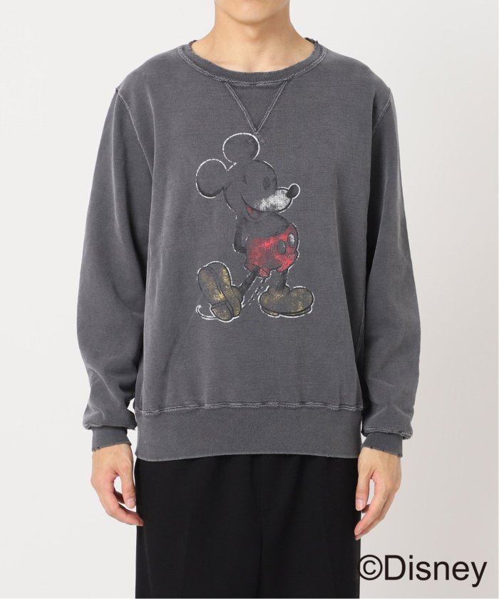 REMI RELIEF EDIFICE 別注Mickey Mouse スウェット REMI RELIEF / レミレリーフ】別注 HARD SP加工裏毛クルー
