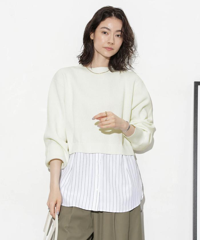 セール】シャツドッキングショートニット(505428691) | ナノ セール】シャツドッキングショートニット(505428691) | ナノ