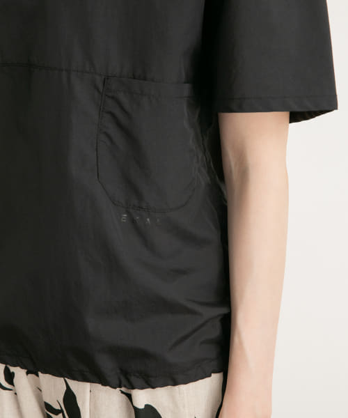【BLACK】『UVカット』『撥水』アクティブプルオーバー布帛Tシャツ