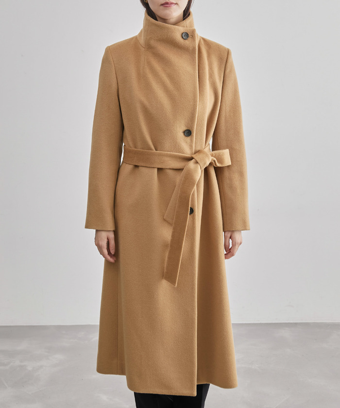 美品️ロペ ロングコート 2way ベルト付 カシミヤ 女優襟 38 美品️ロペ ロングコート 2way ベルト付 カシミヤ 女優襟 38