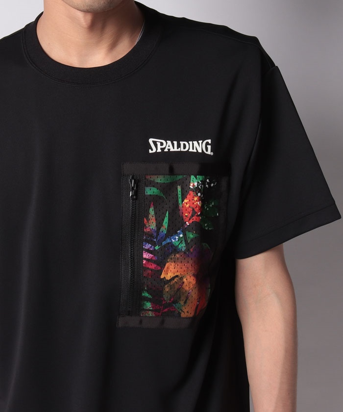 spalding 販売 半袖ジップtシャツ