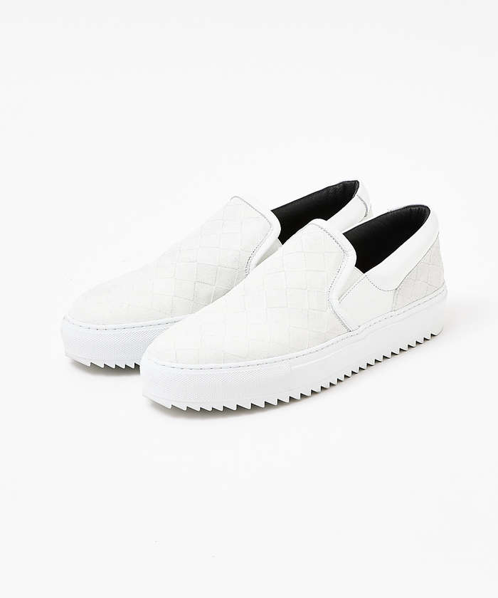 MASTER KICKS】厚底シャークソール レザー スリッポン スニーカー