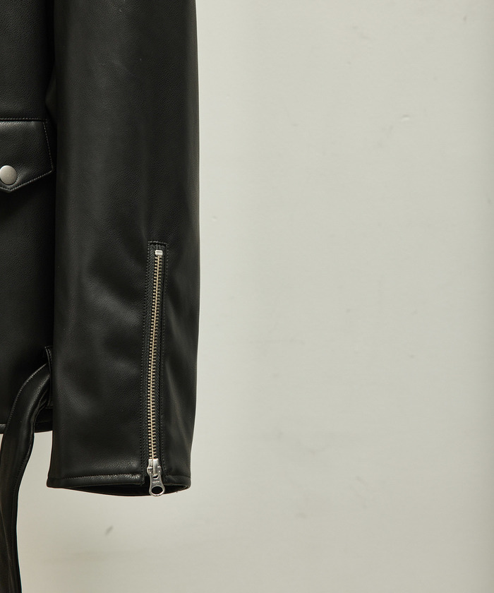 ジャケット・アウター GIBOUS FAKE LEATHER CHINA JACKET 楽天市場】レザー ジャケット ライダースジャケット レディース