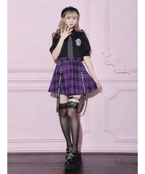 サスペンダーインパン付きプリーツスカート(505403473