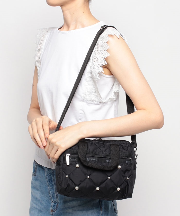 SM SATCHEL W PEARLSブラックパール(505432348) | LeSportsac