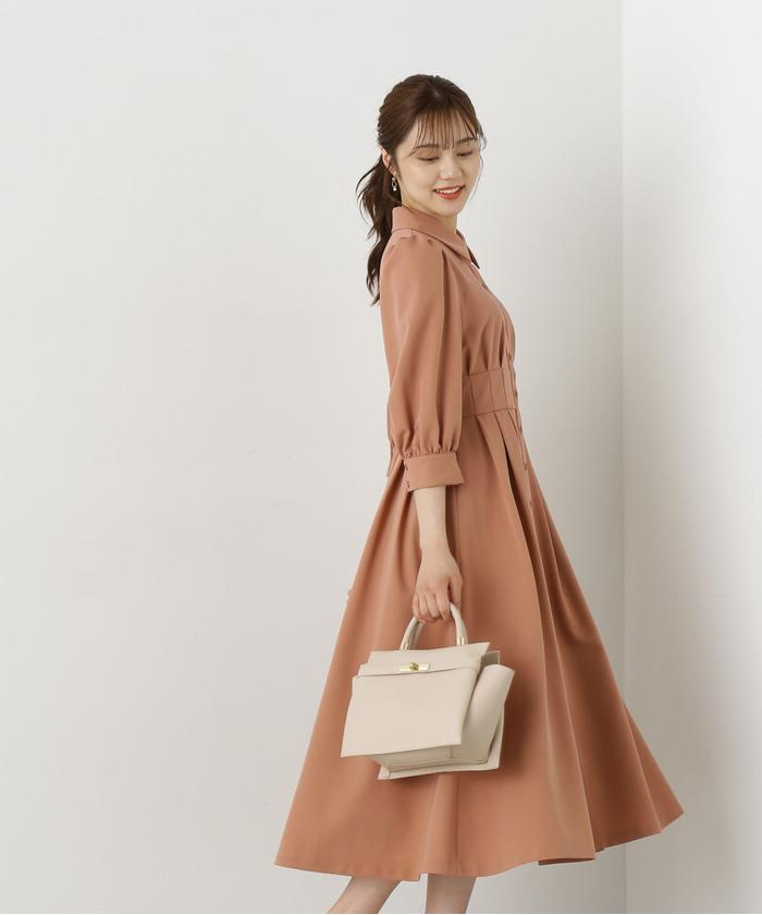 セール 50%OFF】タックフレアシャツワンピース(505438578