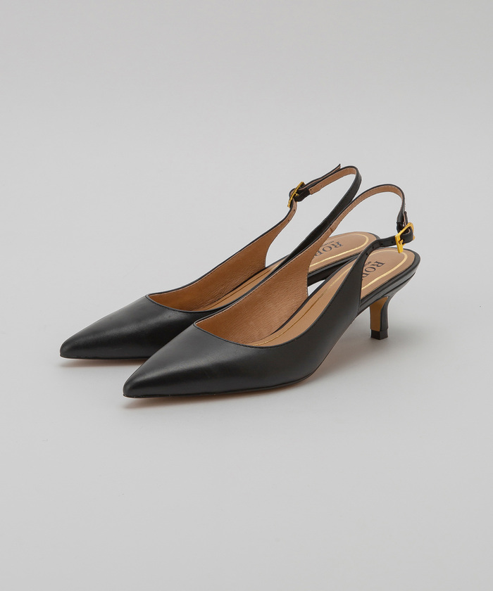 【Dolce&Gabbana】 Mun DGレザースリングバックパンプス ゴールドのウィメンズ スリングバックパンプス カーフスキン