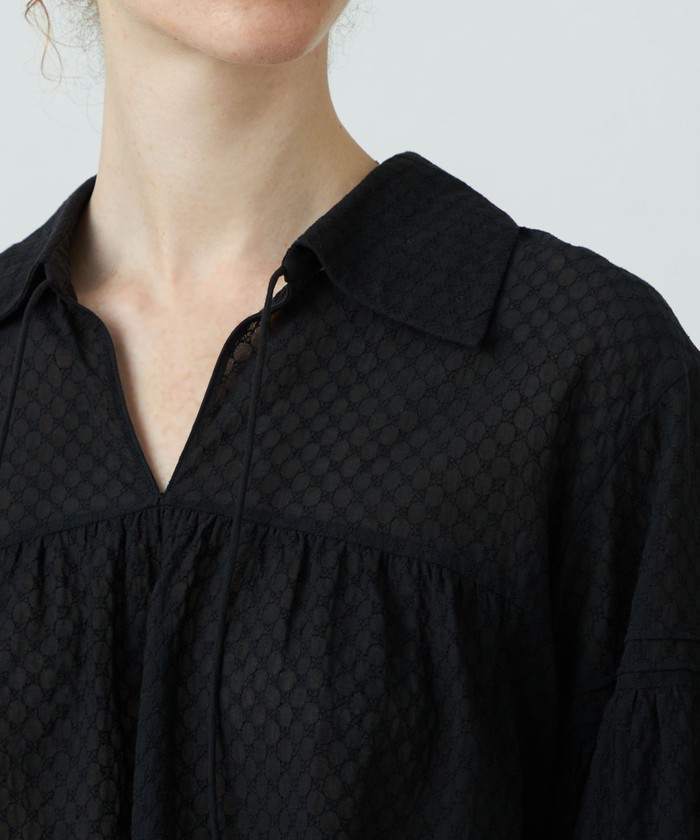 セール 40%OFF】コットンガーゼエンブロイダリー シャツカラー セール 40%OFF】コットンガーゼエンブロイダリー シャツカラー