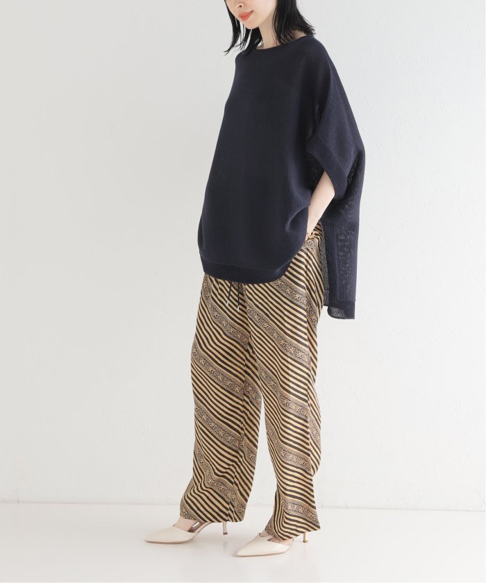 Sara mallika サラマリカ レーヨンペイズリーパンツ ベージュ 50%OFF】Sara Mallika サラマリカ レーヨン ジャガード フラワー