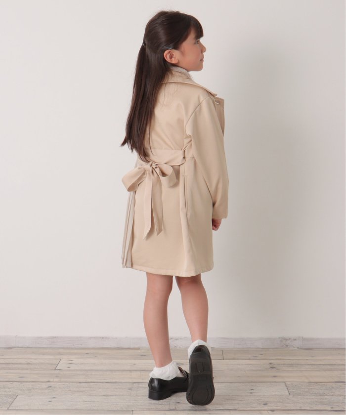 セール】サイドプリーツゆるトレンチコート（120〜160cm