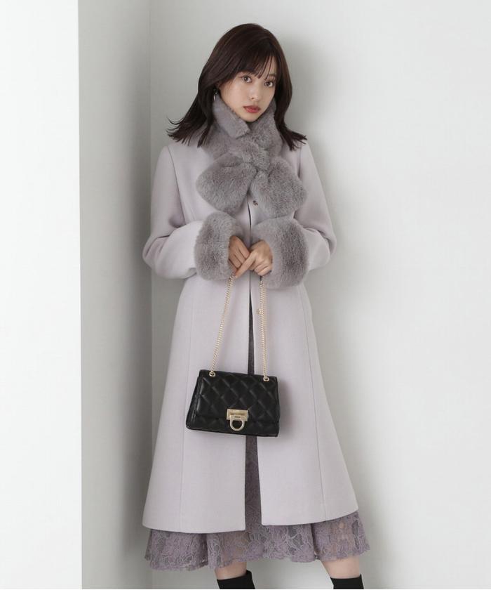 セール 30%OFF】フェイクファー取外しコート/23AW(505451819