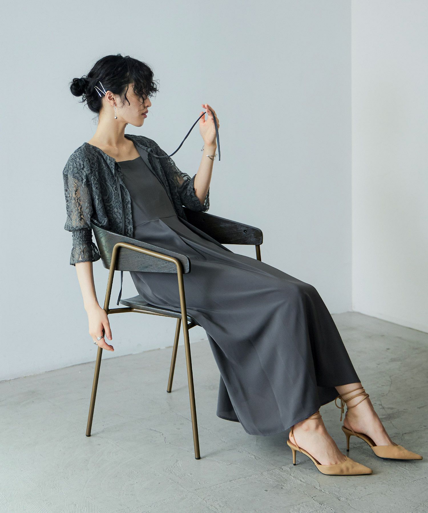 ニアナ niana レースボレロキャミワンピースレイヤードドレス