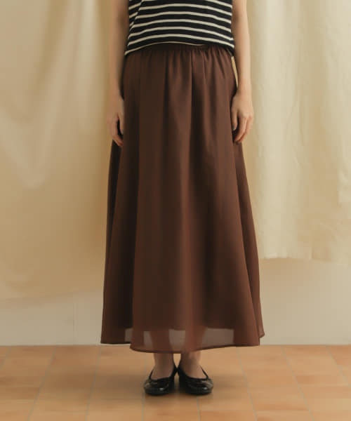 クーポン】【セール 40%OFF】コットンシルクロングスカート