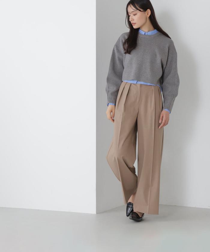 クロップドニット＆シャツセット23AW(505455723) | ナチュラル