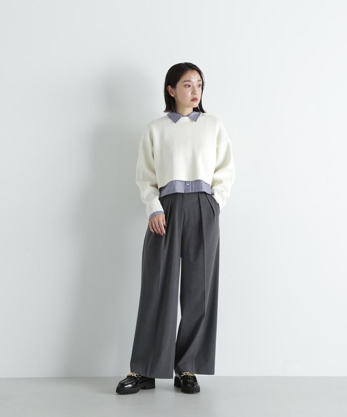 クロップドニット＆シャツセット　NATURAL BEAUTY BASIC NATURAL BEAUTY BASIC（ナチュラルビューティーベーシック）の