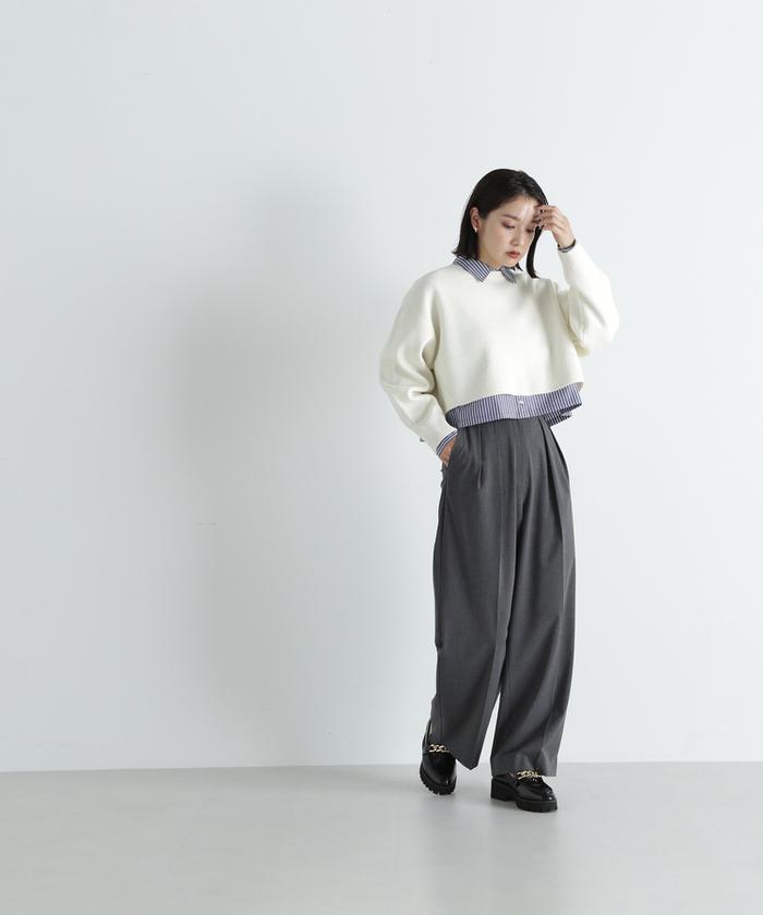 楽天市場】【SALE／60%OFF】クロップドニット&シャツセット 24SS