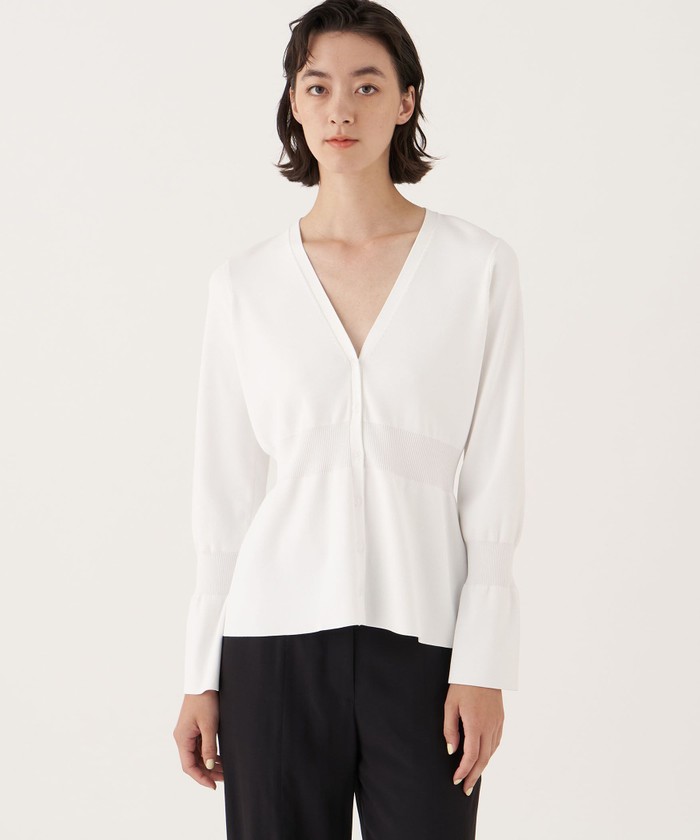 セール 40%OFF】マットレーヨンストレッチ Vネックカーディガン