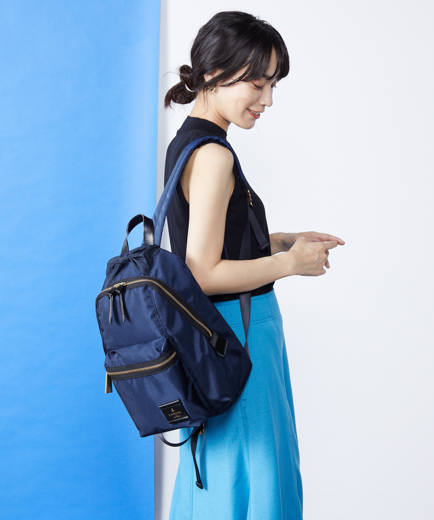 LANVIN　en　Bleu　トロカデロ　リュックサック ネイビー