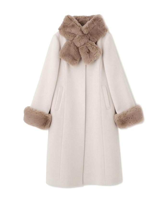 セール 30%OFF】フェイクファー取外しコート/23AW(505451819 セール 30%OFF】フェイクファー取外しコート/23AW(505451819