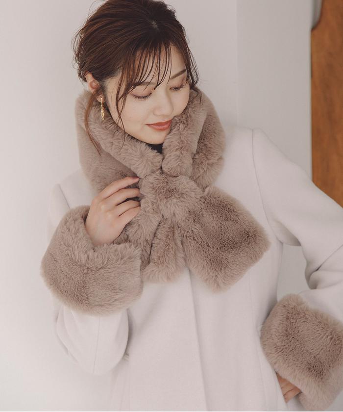 セール 30%OFF】フェイクファー取外しコート/23AW(505451819 セール 30%OFF】フェイクファー取外しコート/23AW(505451819