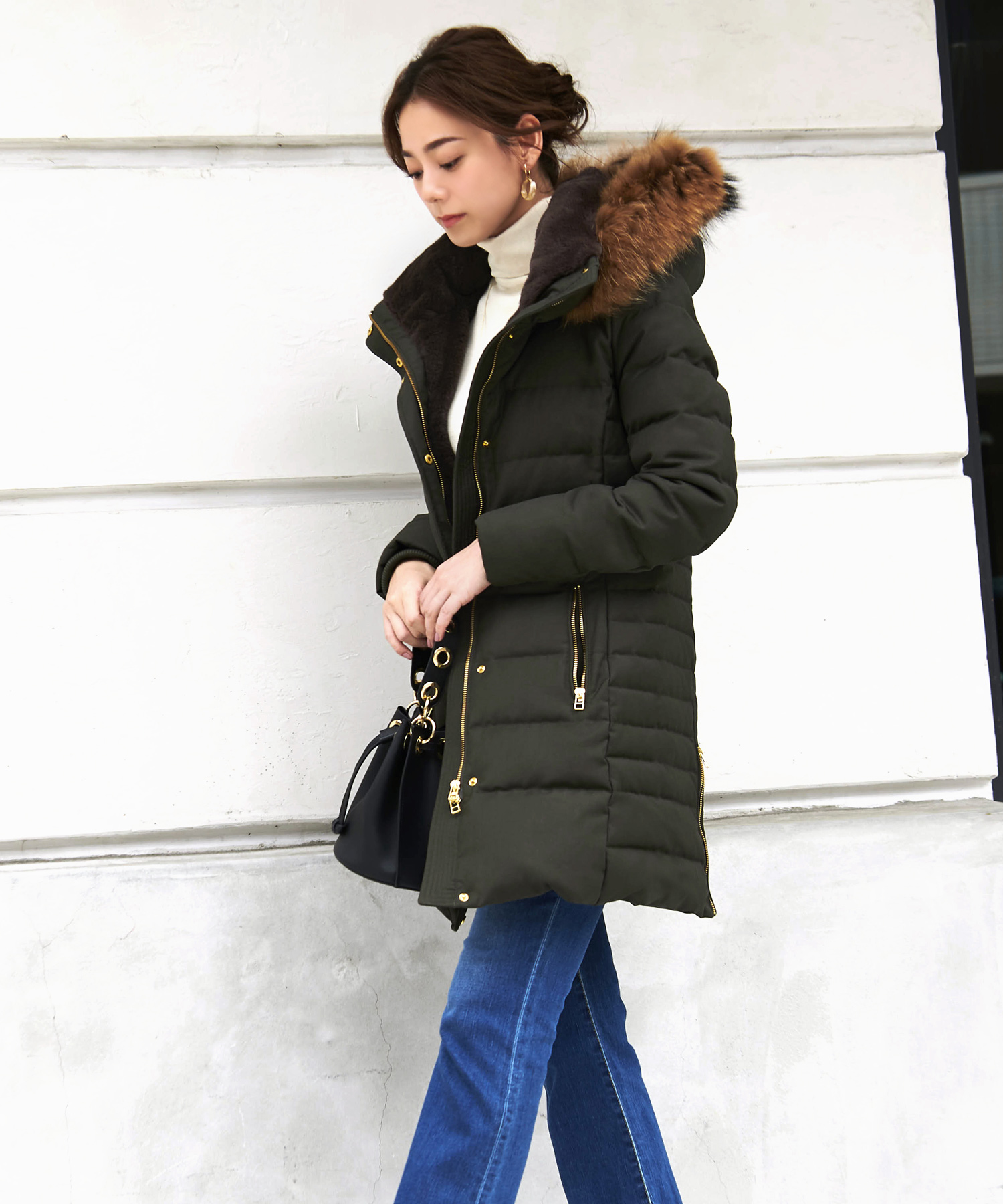 RUIRUE BOUTIQUE ダウンコート ダウンジャケット ラクーンファー