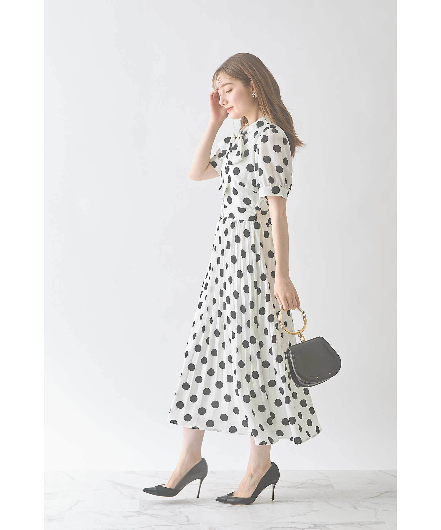 ★Ted Baker Jutuva ポルカドットｘリボンタイ 上質ワンピ★ ☆Ted Baker Jutuva ポルカドットxリボンタイ 上質ワンピ