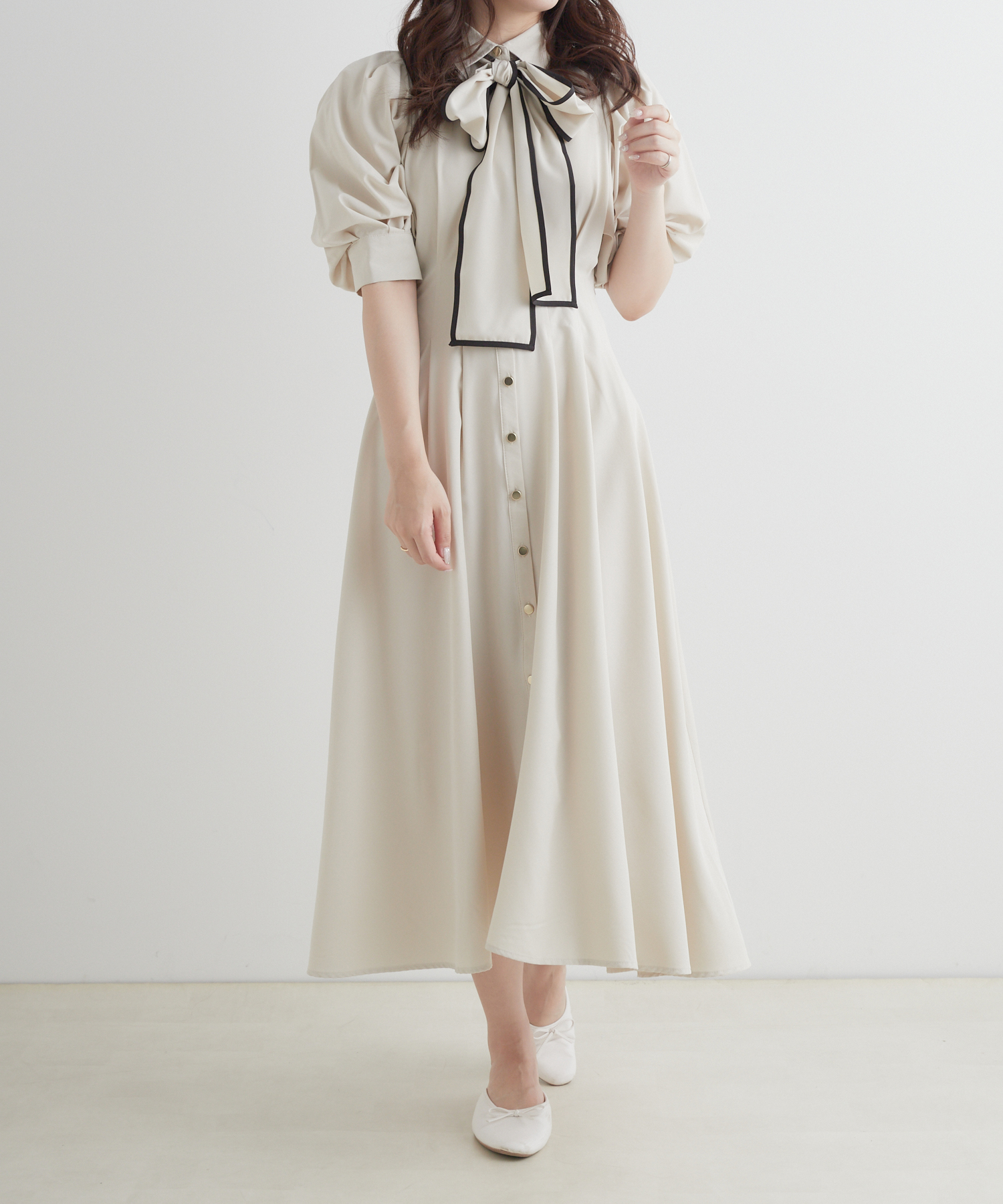 ANOTHER BRANCH OLIVE des OLIVE/シフォン花柄袖あきボウタイ