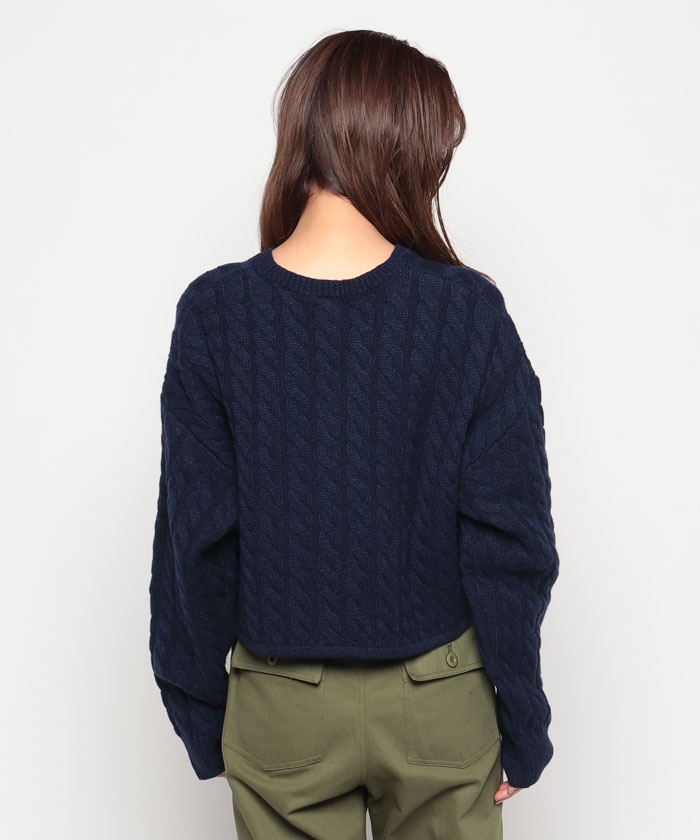 ニット セーター Levi's/リーバイス クロップド セーター ネイビー NIGHTWATCH BLUE レディース クーポン】【セール 60%OFF】クロップド セーター ネイビー