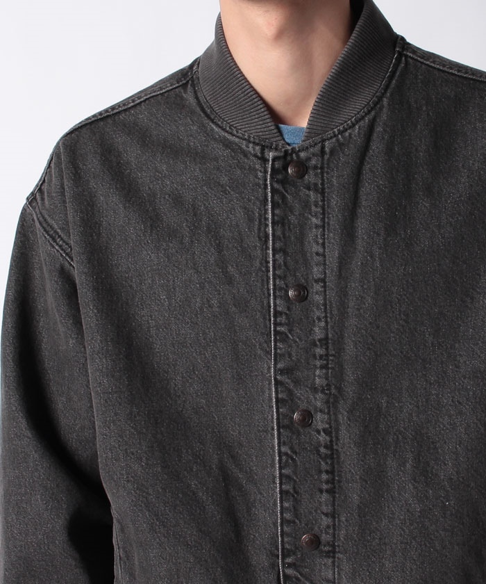 セール】バーシティージャケット ブラック WORN IN(505452381 セール】バーシティージャケット ブラック WORN IN(505452381