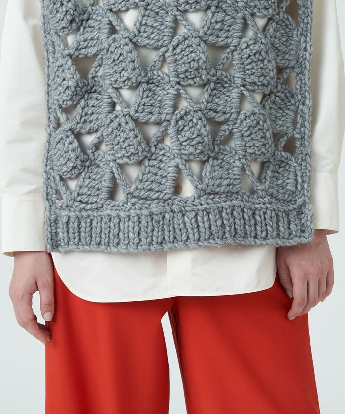 MACPHEE - MACPHEE ハンドクロシェ　ハイネックベスト セール 40%OFF】ハンドクロシェ ハイネックベスト(505459285