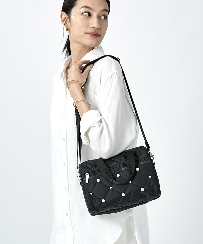 SM SATCHEL W PEARLSブラックパール(505432348) | LeSportsac