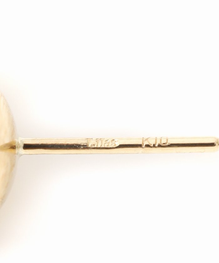 ブルーアゲート8mmカップボールピアス K10（両耳）(505436627