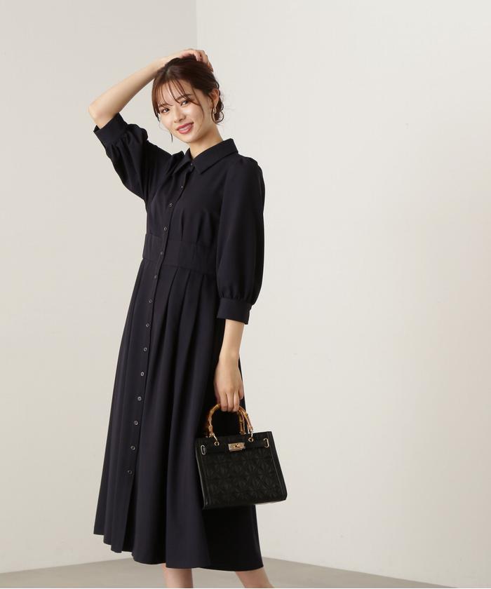 セール 50%OFF】タックフレアシャツワンピース(505438578